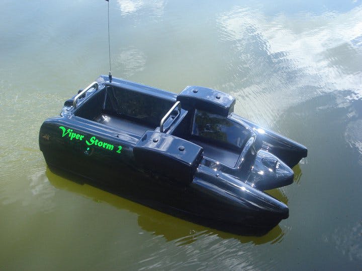 A Viper Storm 2 bait boat on the lake